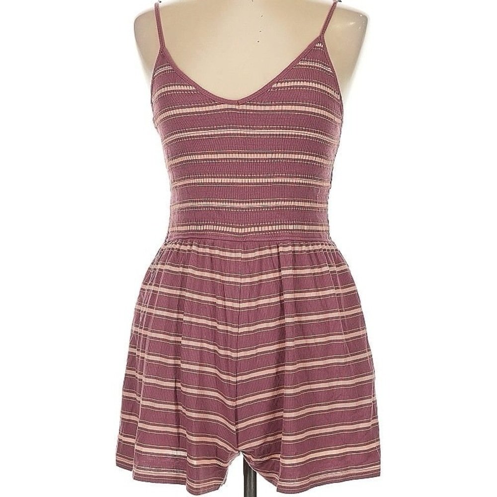 Wild Fable purple striped romper, size M